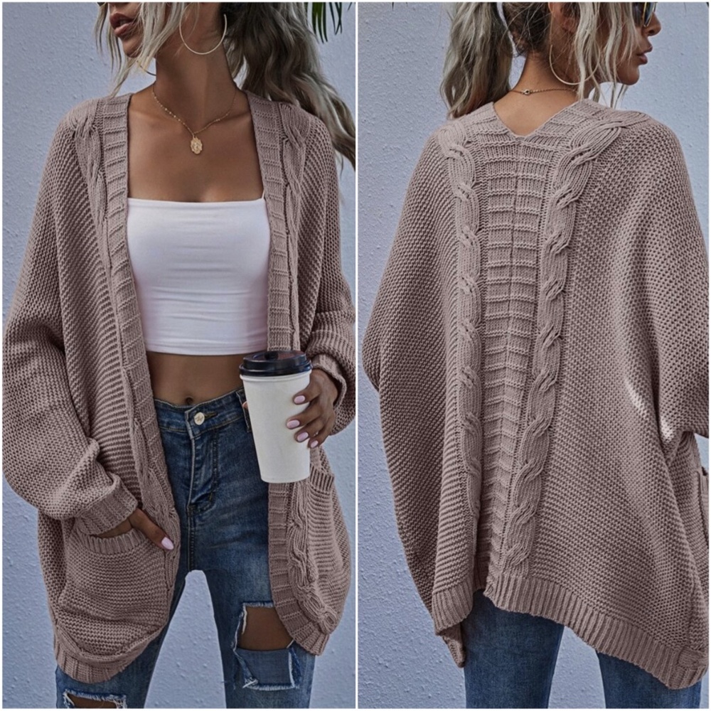Cozy Chunky Knit Oversized Open Front Cardigan - Picture 1 of 7